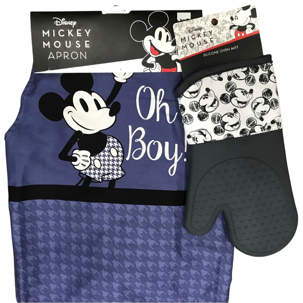 Disney Mickey Mouse Apron and Silicone Oven Mitt Set